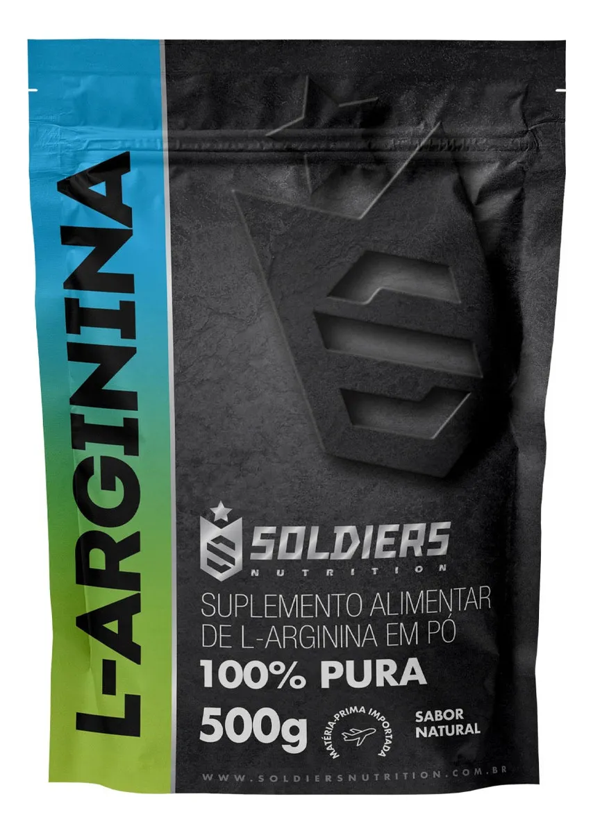 L-Arginina em Pó 500g 100% Pura Soldiers Nutrition