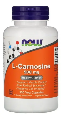 L-Carnosina 500mg 100 Cápsulas Vegetarianas Now Foods