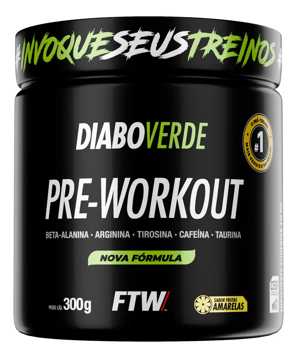 Pré-Treino Diabo Verde 300g Frutas Amarelas FTW