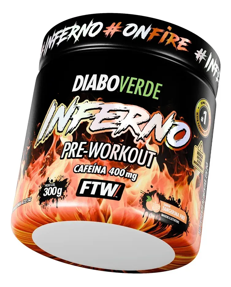 Pré-Treino Diabo Verde Inferno 300g Tangerina Fire FTW