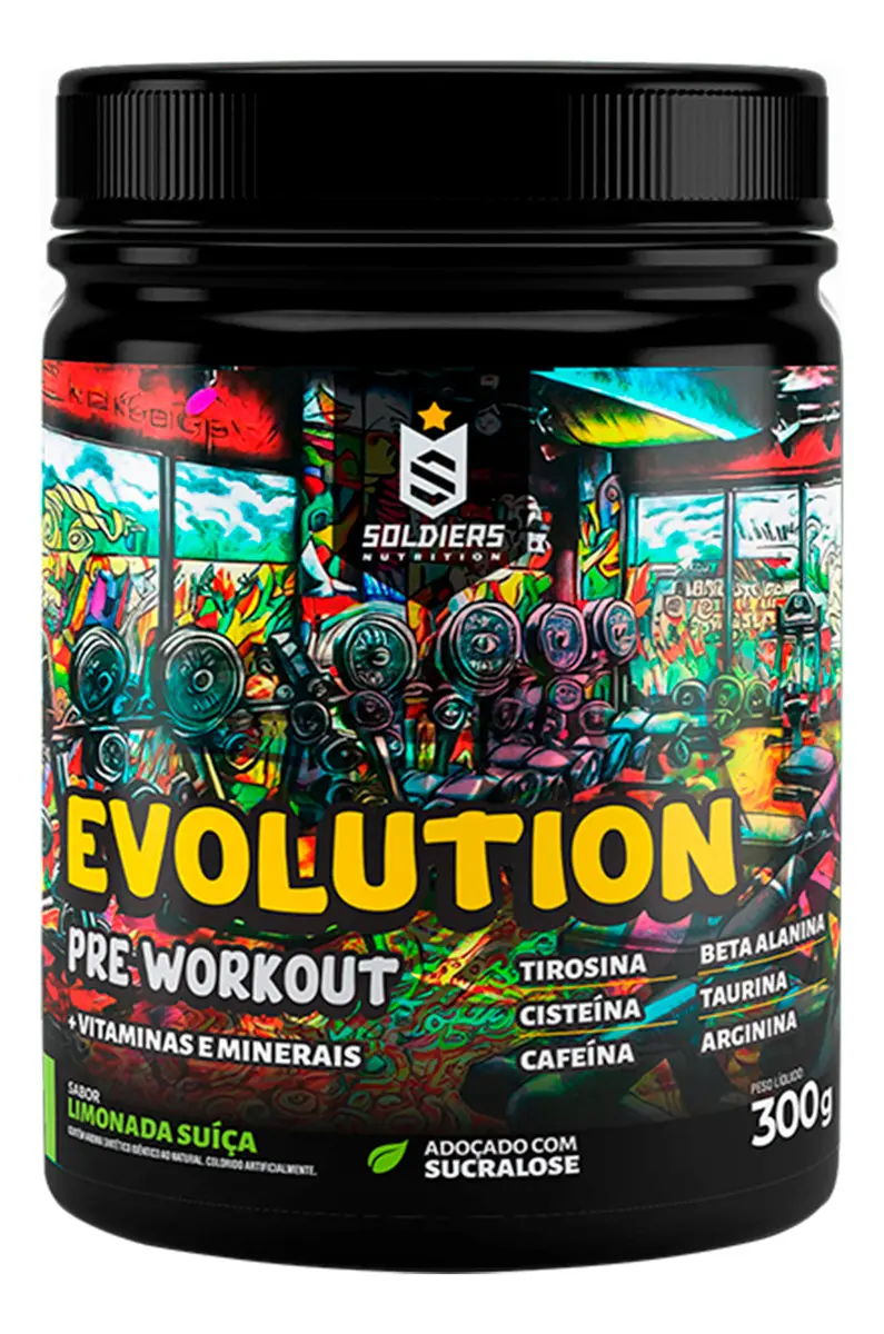 Pré-Treino Evolution Workout 300g Limonada Suíça Soldiers Nutrition