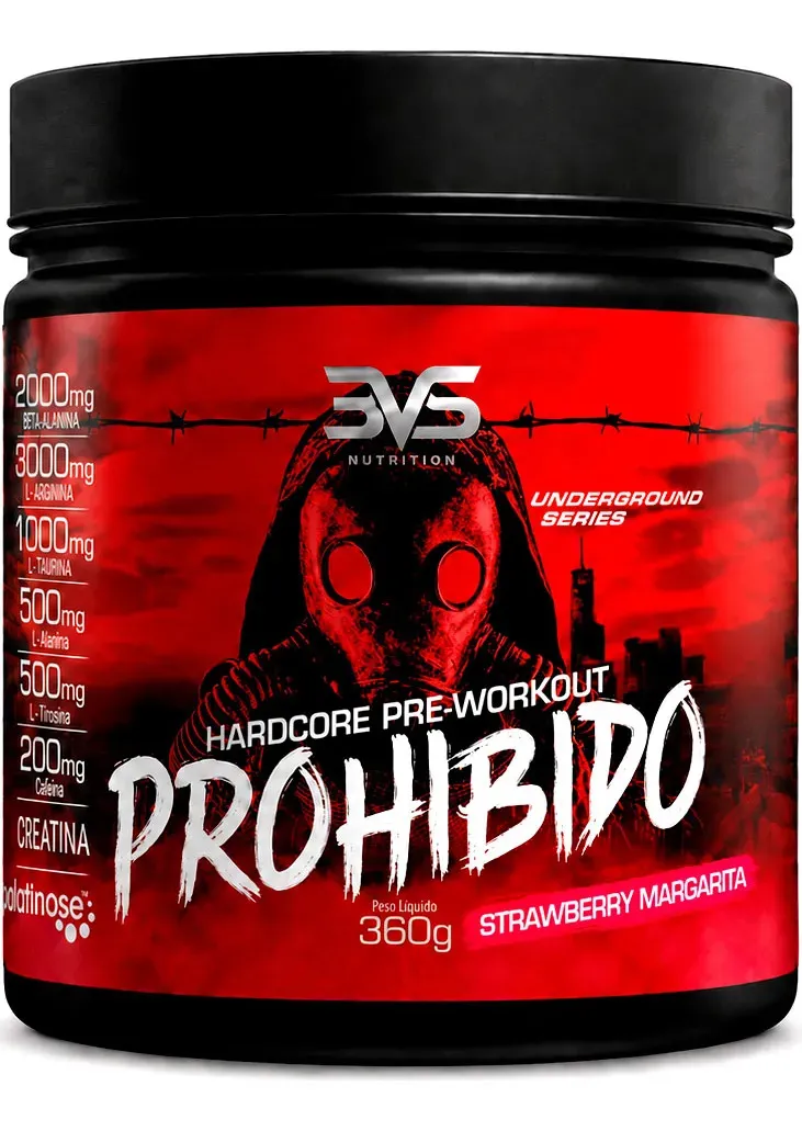 Pré-Treino Prohibido 360g Strawberry Margarita 3VS Nutrition