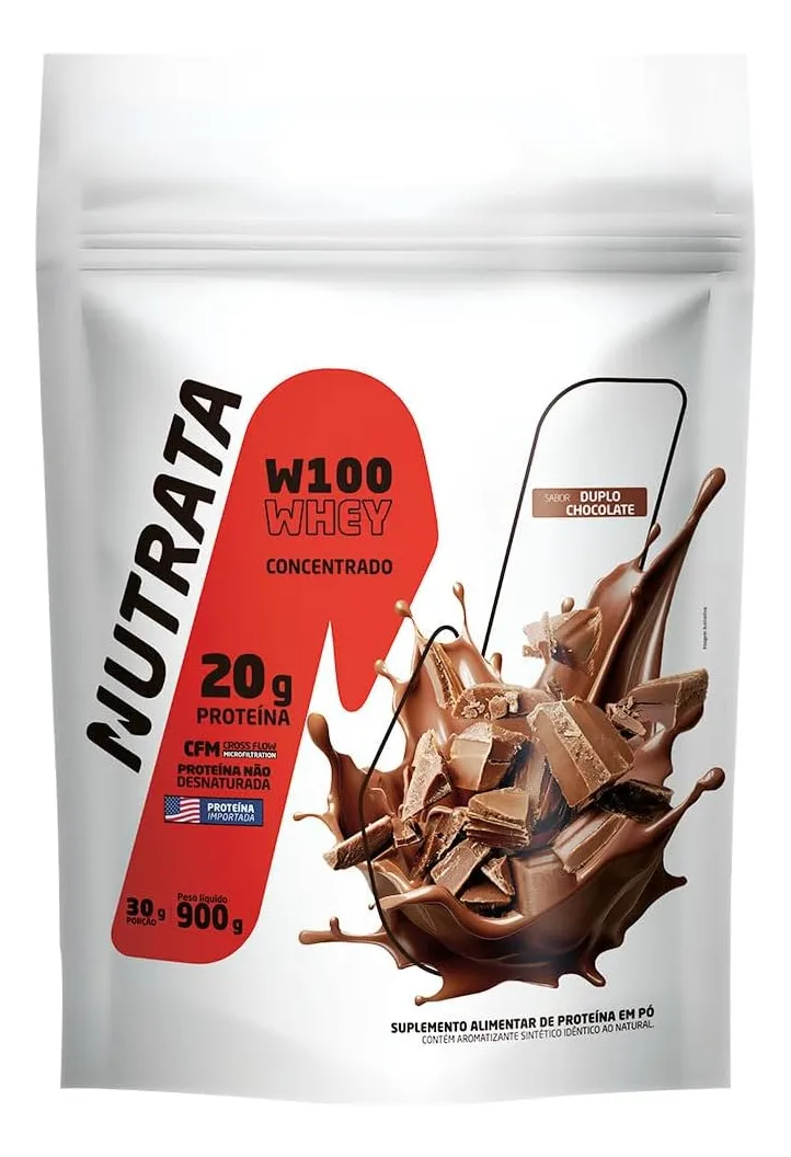 Whey Concentrado W100 900g Double Chocolate Nutrata