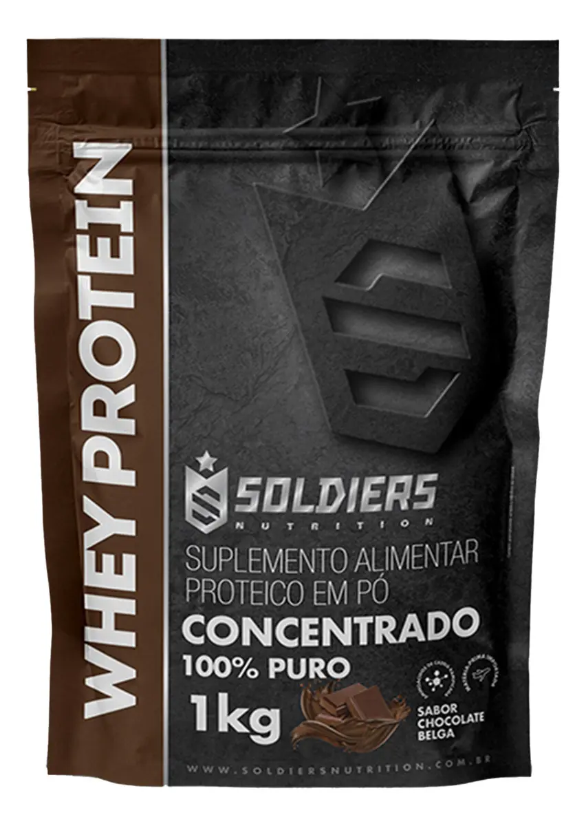 Whey Protein Concentrado 1kg Chocolate Belga Soldiers Nutrition