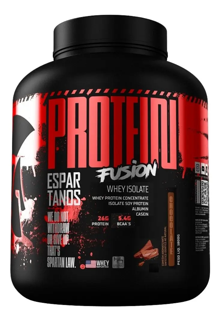 Whey Protein Fusion Isolate 1,8kg Chocolate Espartanos Nutrition