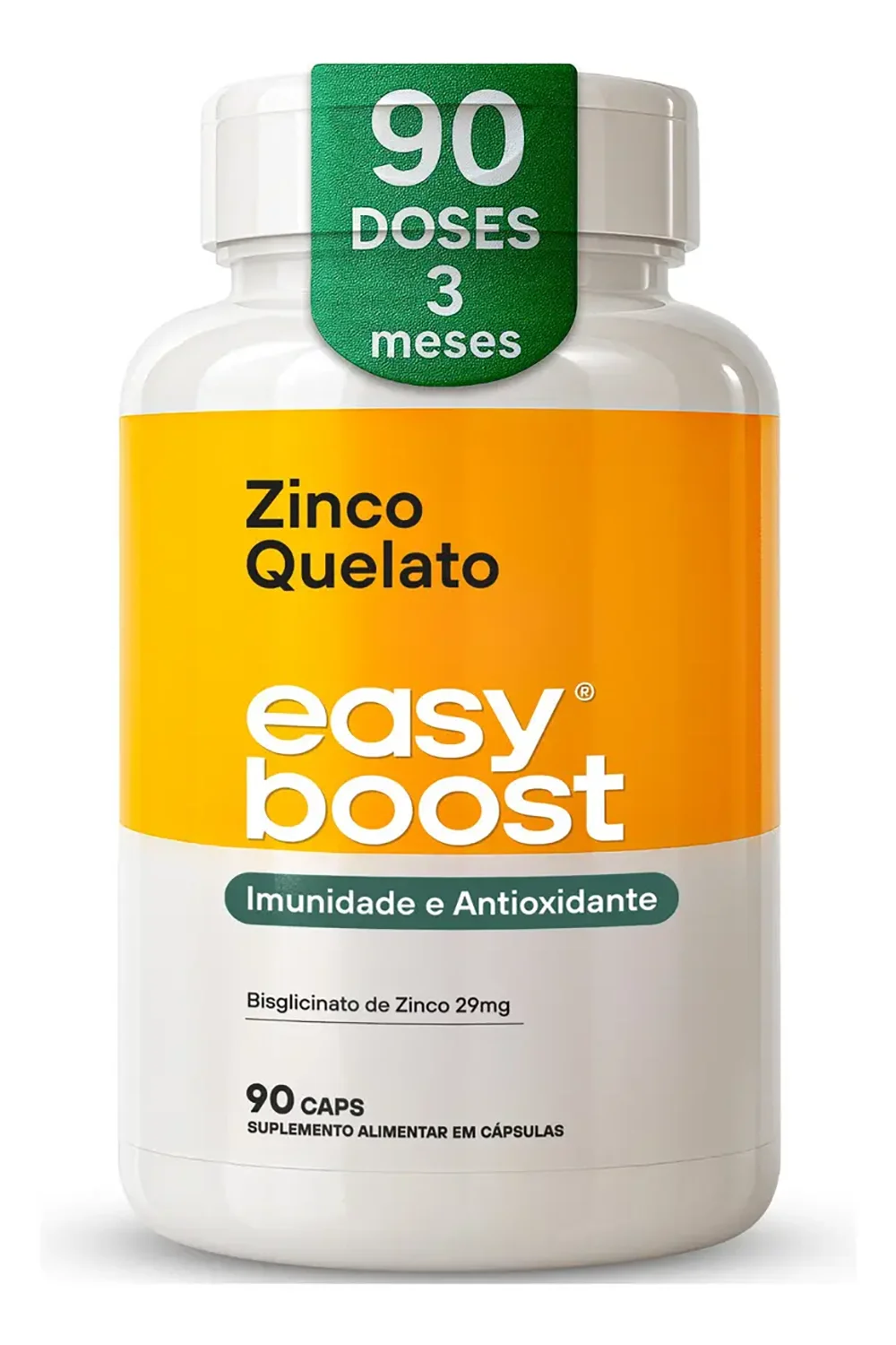 Zinco Quelato Easy Boost Bisglicinato 100% 29mg 90 Cápsulas